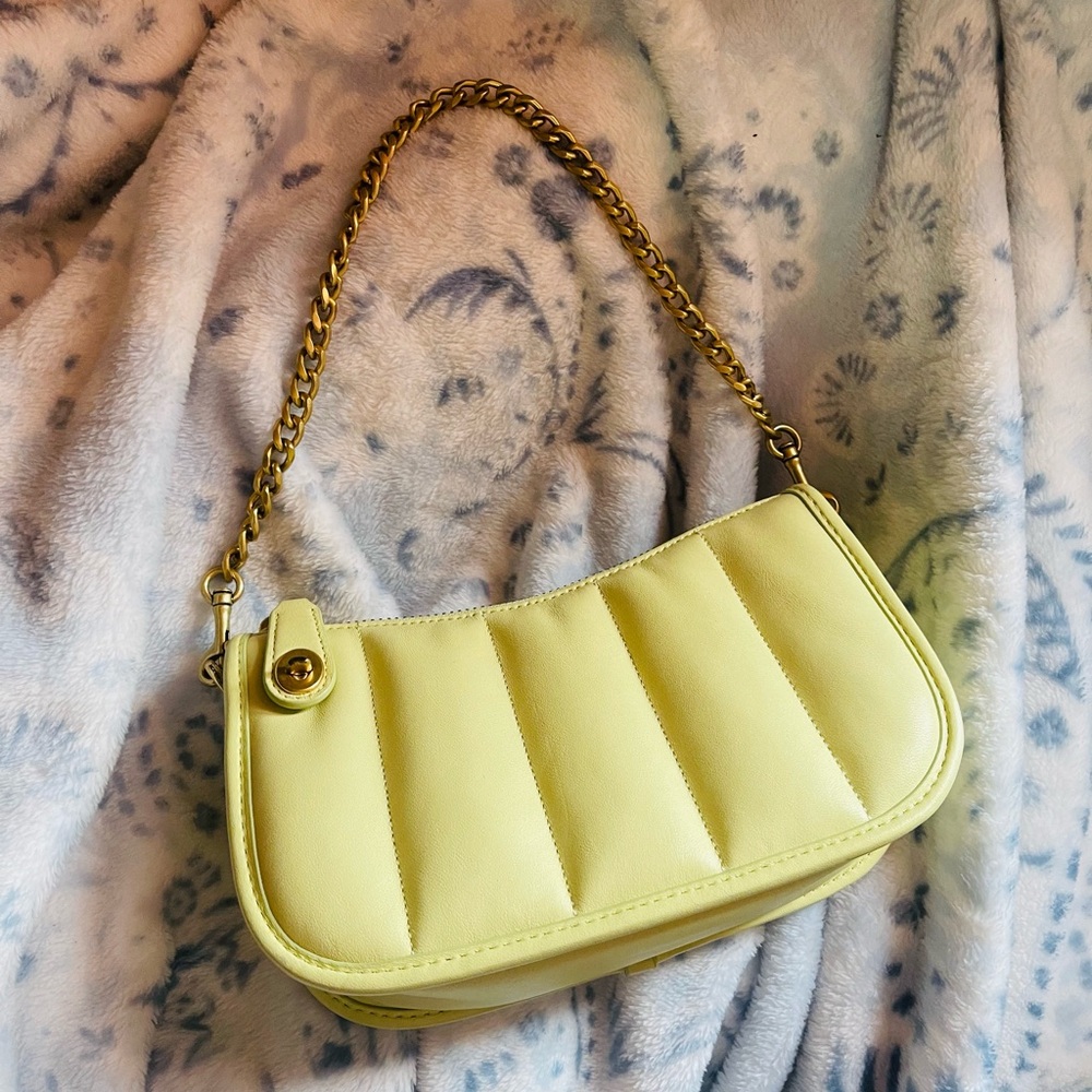 Coach Yellow Shoulder Bag with Gold Chain